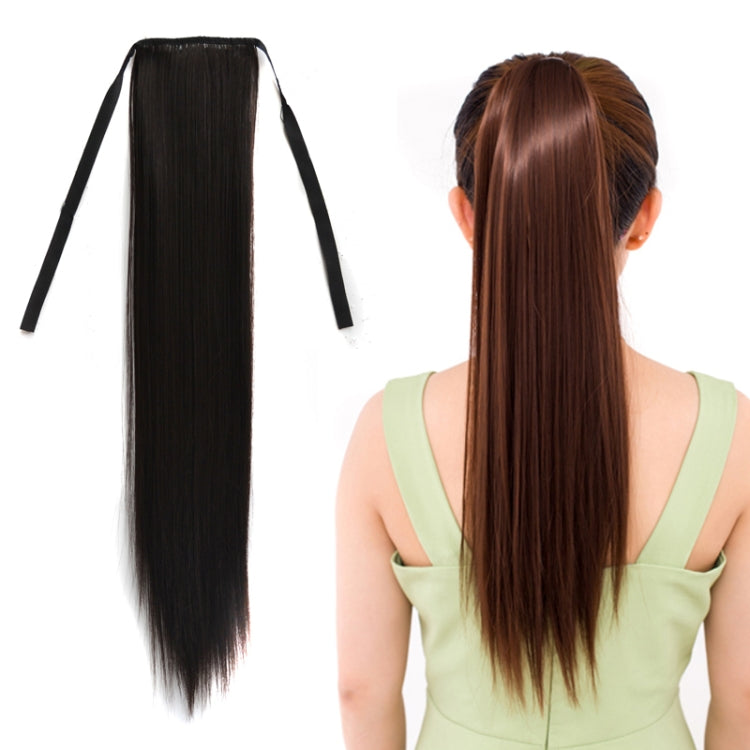 Tóc giả đuôi ngựa dài thẳng tự nhiên kiểu băng bó cho nữ, chiều dài: 60cm, 60cm
