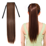 Tóc giả đuôi ngựa dài thẳng tự nhiên kiểu băng bó cho nữ, chiều dài: 60cm, 60cm