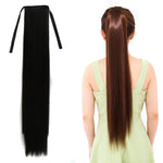 Tóc giả đuôi ngựa dài thẳng tự nhiên kiểu băng bó cho nữ, chiều dài: 75cm, 75cm