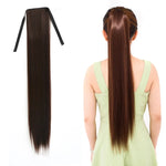 Tóc giả đuôi ngựa dài thẳng tự nhiên kiểu băng bó cho nữ, chiều dài: 75cm, 75cm