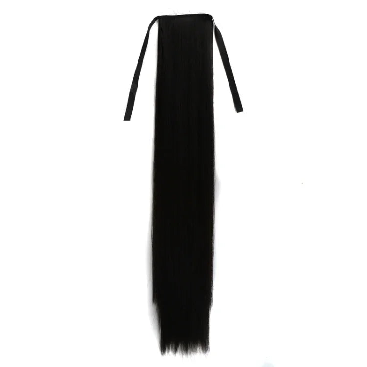 Tóc giả đuôi ngựa dài thẳng tự nhiên kiểu băng bó cho nữ, chiều dài: 75cm, 75cm
