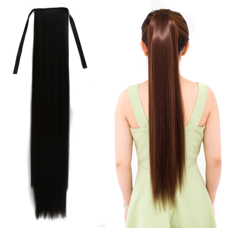 Natural Long Straight Hair Ponytail Bandage-style Wig Ponytail for Women，Length: 75cm, 75cm