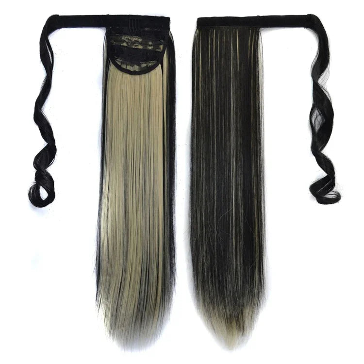 1BH613# Tóc giả kiểu băng vô hình liền mạch, tóc dài thẳng, tóc giả đuôi ngựa, 1BH613#