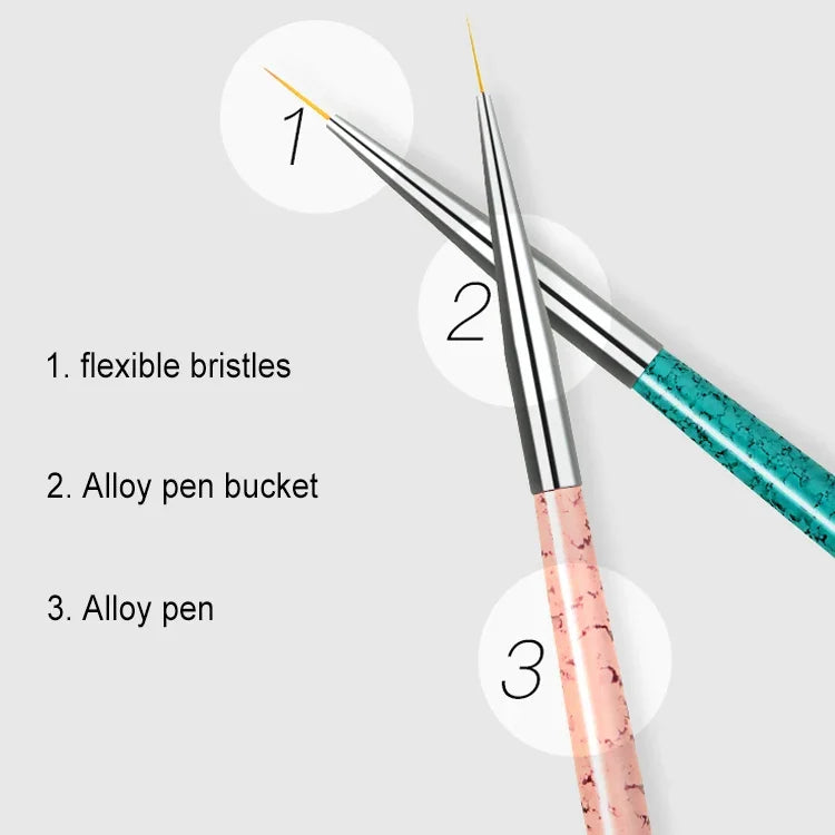 Bộ 3 bút vẽ móng, bút chấm, bút khắc, phụ kiện làm móng