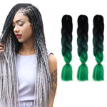 Tóc giả bím cá nhân màu gradient thời trang, sợi hóa học, bím lớn, dài 60cm (56 tím + xanh hồ + tím nhạt), 21, 35, 37, 38, 44, 45, 46, 47, 49, 50, 51, 56