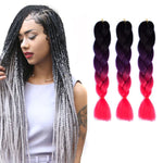 Tóc giả bím cá nhân màu gradient thời trang, sợi hóa học, bím lớn, dài 60cm (56 tím + xanh hồ + tím nhạt), 21, 35, 37, 38, 44, 45, 46, 47, 49, 50, 51, 56