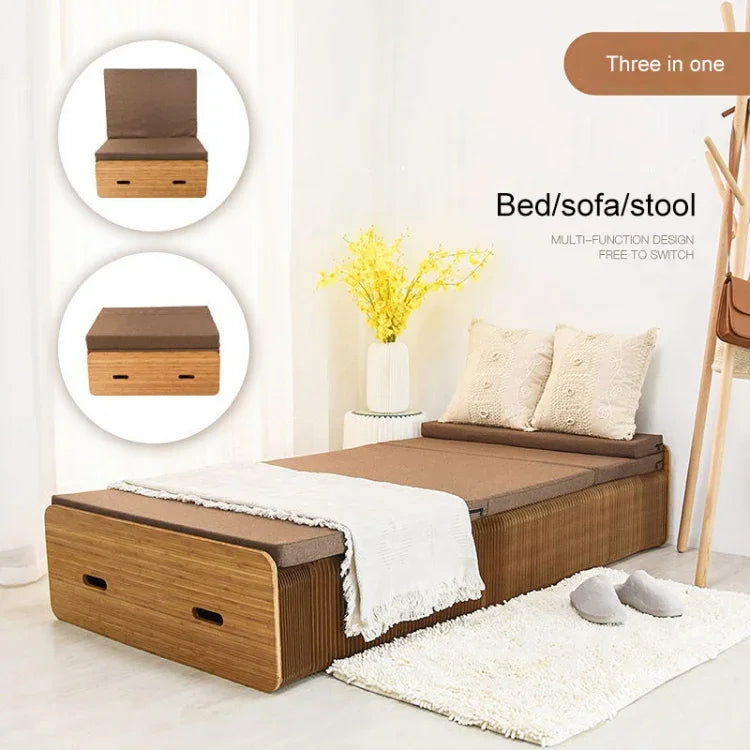 Giường đơn gấp sáng tạo, kích thước: rộng 200x90cm (xám), kích thước: rộng 200x90cm (nâu)