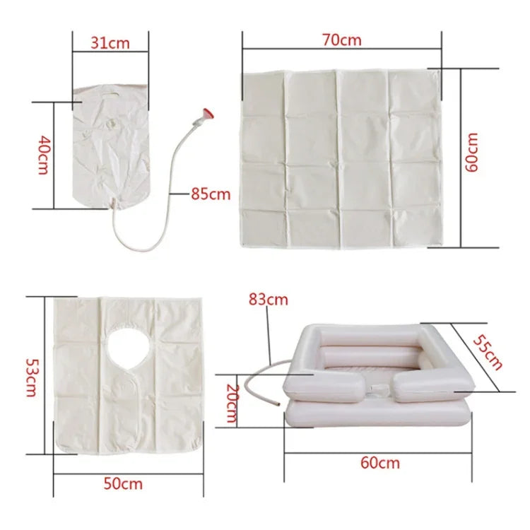 Chậu rửa vuông bơm hơi PVC di động, Chậu gội đầu tại nhà bơm hơi