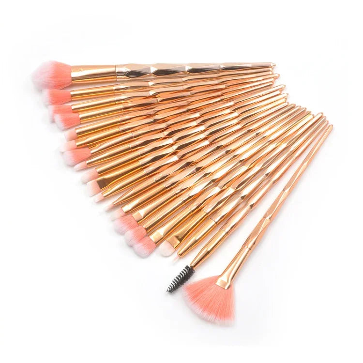 Bộ cọ mắt đa năng 20 trong 1 cán kim cương, cán hồng+xanh và cọ tím, HCB9120A, HCB9120B, HCB9120C, HCB9120D, HCB9120E, HCB9120F, HCB9120G