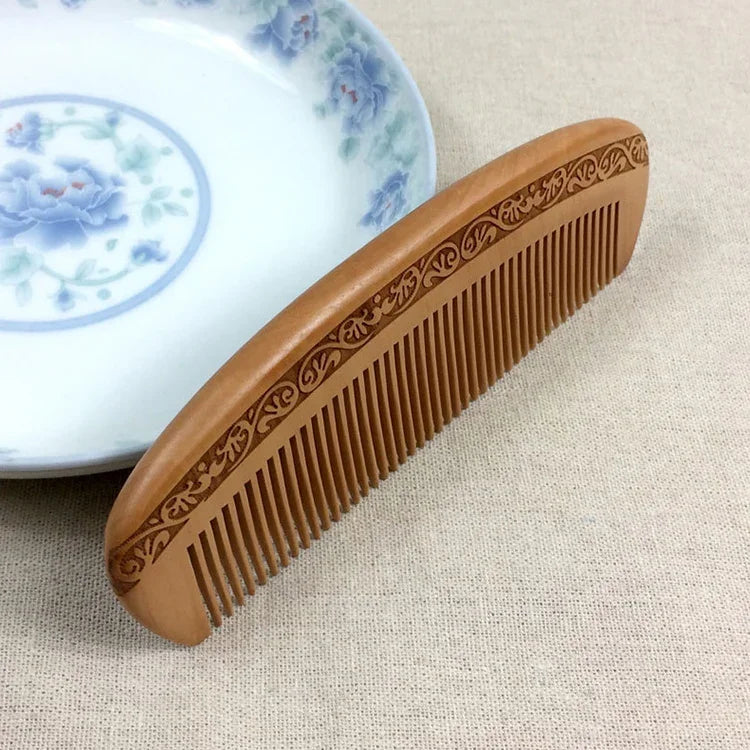 Lược gỗ massage chống tĩnh điện + Hộp quà, màu hộp quà ngẫu nhiên, 3