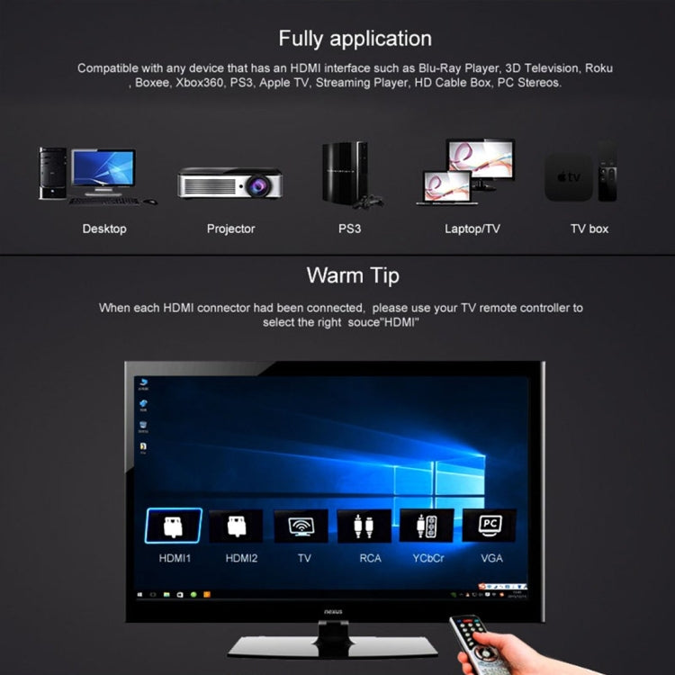 Cáp HDMI 2.0 (4K) 30AWG tốc độ cao 18Gbps đầu nối mạ vàng HDMI đực sang HDMI đực, chiều dài: 1m