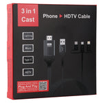 Cáp 3 trong 1 Micro USB + USB-C / Type-C + 8 Pin sang HDMI HDTV