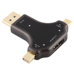 D63A Bộ chuyển đổi 3 trong 1 DisplayPort + Mini DP + USB-C / Type-C đực sang HDMI cái, D63A
