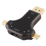 D63A Bộ chuyển đổi 3 trong 1 DisplayPort + Mini DP + USB-C / Type-C đực sang HDMI cái, D63A