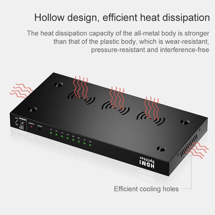 Bộ Chia HDMI 1 x 8 Full HD 1080P Có Công Tắc, Hỗ Trợ 3D & 4K x 2K
