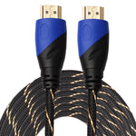 Cáp HDMI 1.4 Phiên Bản 15m 1080P Dây Lưới Đan Màu Xanh Đen Đầu HDMI Đực sang HDMI Đực Kết Nối Âm Thanh Video, Chiều Dài: 15m