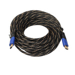 Cáp HDMI 1.4 Phiên Bản 15m 1080P Dây Lưới Đan Màu Xanh Đen Đầu HDMI Đực sang HDMI Đực Kết Nối Âm Thanh Video, Chiều Dài: 15m