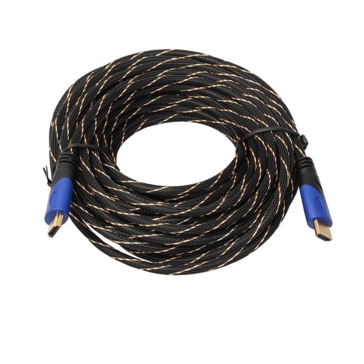 Cáp HDMI 1.4 Phiên Bản 15m 1080P Dây Lưới Đan Màu Xanh Đen Đầu HDMI Đực sang HDMI Đực Kết Nối Âm Thanh Video, Chiều Dài: 15m