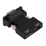 Bộ chuyển đổi HDMI cái sang VGA đực có cổng xuất âm thanh cho máy chiếu, màn hình, TV, HDMI sang VGA + Âm thanh