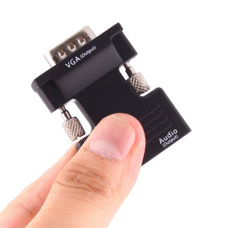 Bộ chuyển đổi HDMI cái sang VGA đực có cổng xuất âm thanh cho máy chiếu, màn hình, TV, HDMI sang VGA + Âm thanh