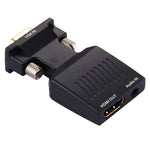 Bộ chuyển đổi VGA sang HDMI + Âm thanh video HD 1080P cho màn hình HDTV máy chiếu, VGA sang HDMI + Âm thanh