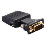 Bộ chuyển đổi VGA sang HDMI + Âm thanh video HD 1080P cho màn hình HDTV máy chiếu, VGA sang HDMI + Âm thanh