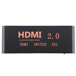 Bộ chuyển mạch HDMI 2.0 4X1 4K/60Hz có điều khiển từ xa, phích cắm EU, 4X1