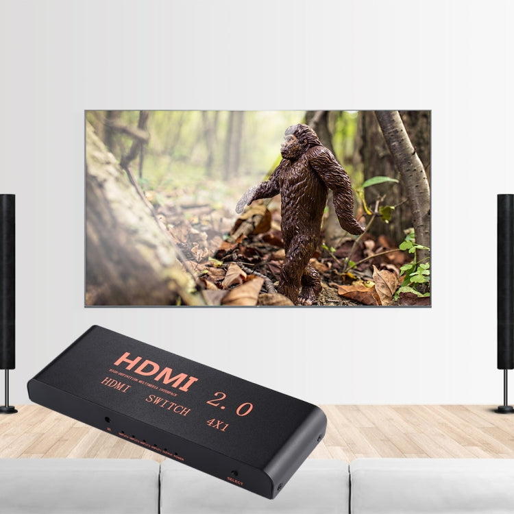 Bộ chuyển mạch HDMI 2.0 4X1 4K/60Hz có điều khiển từ xa, phích cắm EU, 4X1