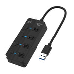 Onten 5301 USB 3.0 đực sang 4 USB 2.0 cái bộ chia mở rộng với công tắc độc lập, 5301