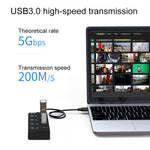 Onten 5301 USB 3.0 đực sang 4 USB 2.0 cái bộ chia mở rộng với công tắc độc lập, 5301