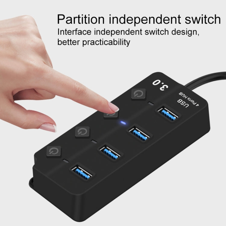 Onten 5301 USB 3.0 đực sang 4 USB 2.0 cái bộ chia mở rộng với công tắc độc lập, 5301