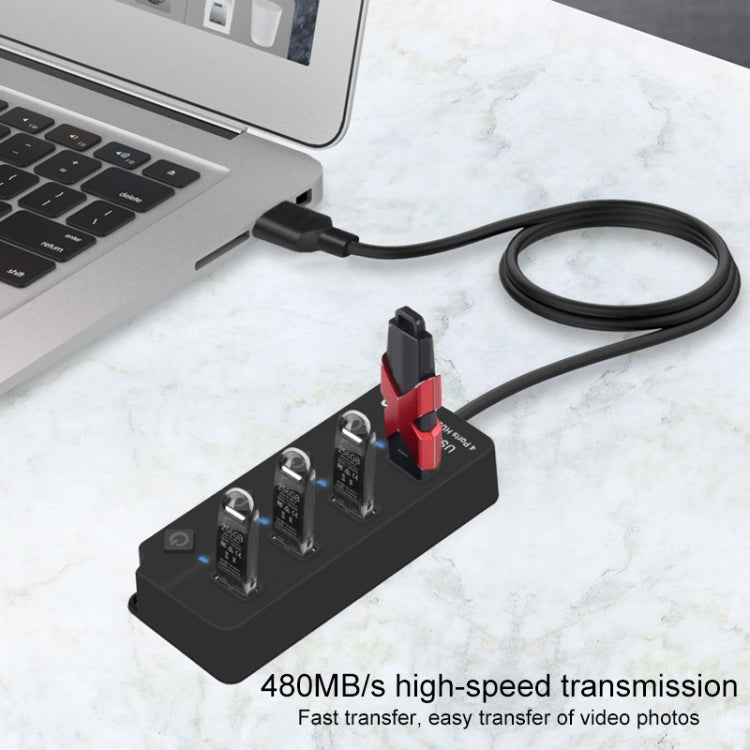 Onten 5301 USB 3.0 đực sang 4 USB 2.0 cái bộ chia mở rộng với công tắc độc lập, 5301