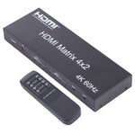 Bộ chuyển mạch / chia HDMI ma trận 4x2 với điều khiển từ xa, hỗ trợ ARC / MHL / 4Kx2K / 3D, 4 cổng vào HDMI, 2 cổng ra HDMI, hỗ trợ ARC / MHL / 4Kx2K / 3D