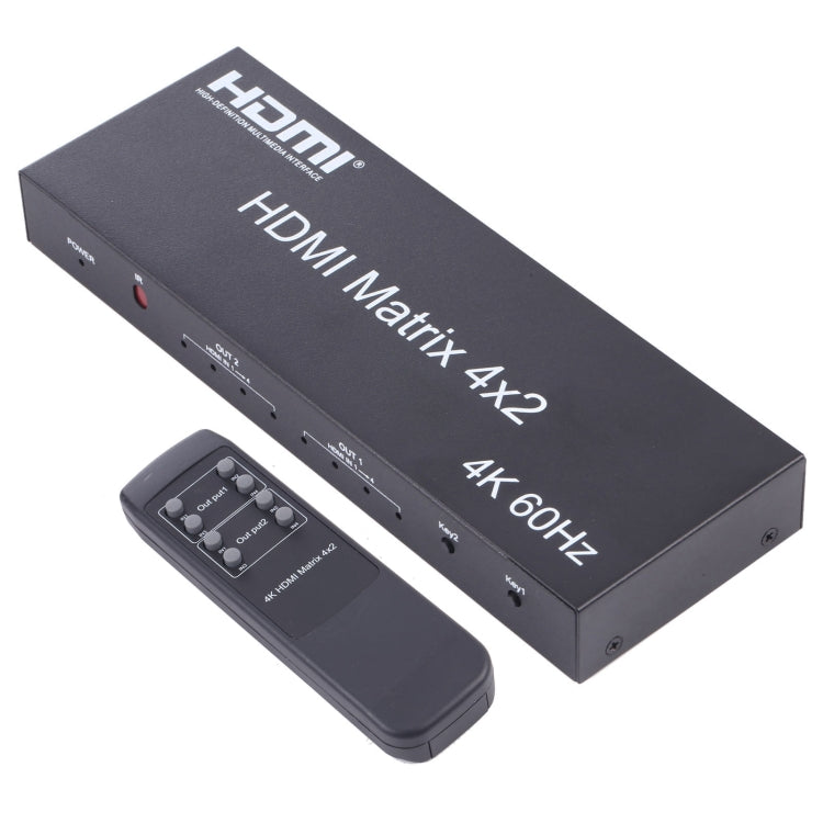 Bộ chuyển mạch / chia HDMI ma trận 4x2 với điều khiển từ xa, hỗ trợ ARC / MHL / 4Kx2K / 3D, 4 cổng vào HDMI, 2 cổng ra HDMI, hỗ trợ ARC / MHL / 4Kx2K / 3D