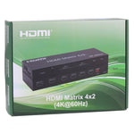 Bộ chuyển mạch / chia HDMI ma trận 4x2 với điều khiển từ xa, hỗ trợ ARC / MHL / 4Kx2K / 3D, 4 cổng vào HDMI, 2 cổng ra HDMI, hỗ trợ ARC / MHL / 4Kx2K / 3D