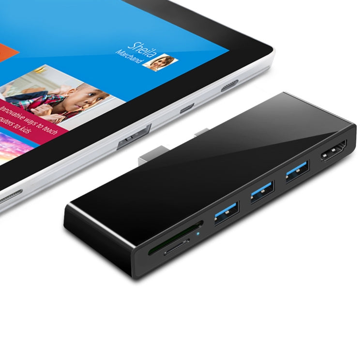 ROCKETEK SK-S5H HUB đọc thẻ nhớ 3 x USB 3.0 + HDMI + SD / TF, bộ chuyển đổi HDMI 4K, SK-S5H