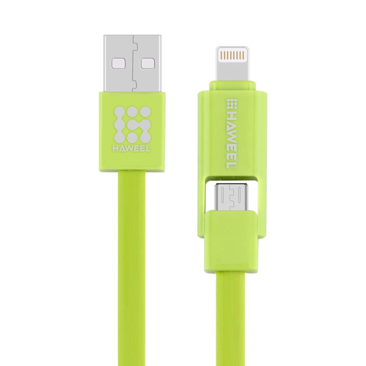 HAWEEL Cáp sạc và đồng bộ dữ liệu 2 trong 1 Micro USB & 8 chân sang USB dài 1m, cáp 2 trong 1 với hai đầu nối