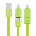 HAWEEL Cáp sạc và đồng bộ dữ liệu 2 trong 1 Micro USB & 8 chân sang USB dài 1m, cáp 2 trong 1 với hai đầu nối