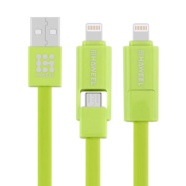 HAWEEL Cáp sạc và đồng bộ dữ liệu 2 trong 1 Micro USB & 8 chân sang USB dài 1m, cáp 2 trong 1 với hai đầu nối