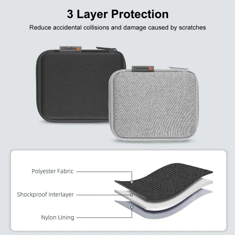 Hộp tổ chức dây đồng hồ HAWEEL, hộp đựng tai nghe / USB / cáp kỹ thuật số, kích thước: S