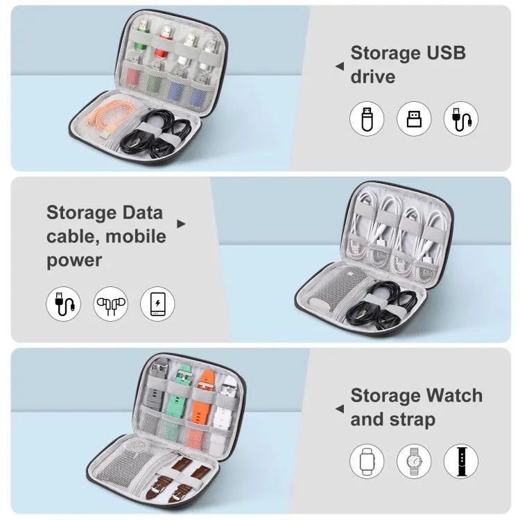 Hộp tổ chức dây đồng hồ HAWEEL, hộp đựng tai nghe / USB / cáp kỹ thuật số, kích thước: S