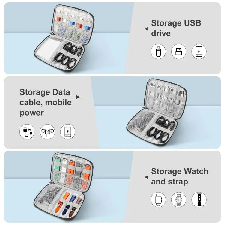 Hộp tổ chức dây đồng hồ HAWEEL đựng tai nghe / USB / cáp kỹ thuật số, hộp tổ chức dây đồng hồ, kích thước: M