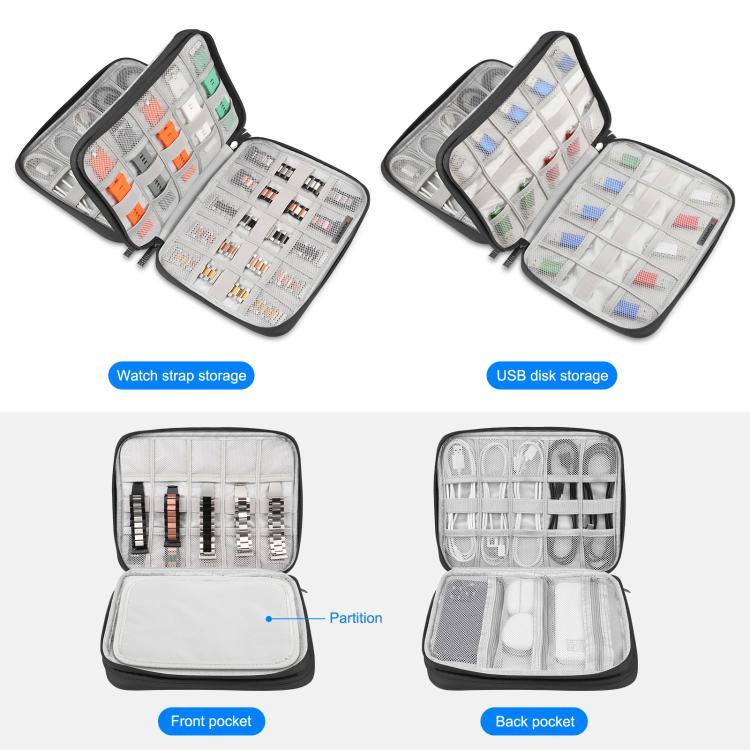 Hộp tổ chức dây đồng hồ HAWEEL, hộp đựng tai nghe / USB / cáp kỹ thuật số, Hộp tổ chức dây đồng hồ, Kích thước: L