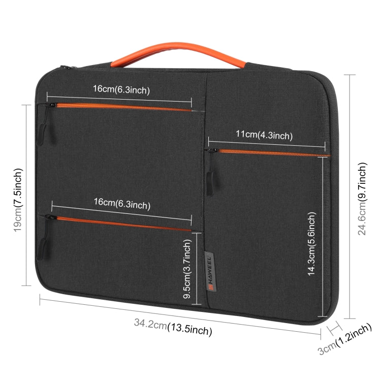 Túi đựng laptop có khóa kéo HAWEEL 13.0 inch cho Macbook, Samsung, Lenovo Thinkpad, Sony, DELL Alienware, CHUWI, ASUS, HP, laptop 13 inch - 13.5 inch, 13.0-13.5 inch