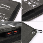Bộ sạc pin năng lượng mặt trời gập HAWEEL 28W với 2 cổng USB 5V 3A tối đa, tấm pin 28W (B)