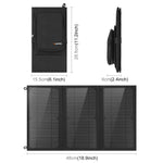 Sạc pin năng lượng mặt trời gập 3 tấm HAWEEL 18W với túi đựng, cổng USB kép 5V / 3.1A tối đa, hỗ trợ QC3.0 và AFC, 18W 3 tấm