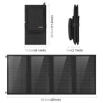 Sạc pin năng lượng mặt trời gập 4 tấm HAWEEL 24W với túi đựng, cổng USB kép 5V / 3.1A tối đa, hỗ trợ QC3.0 và AFC, 24W 4 tấm