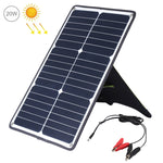 Sạc pin năng lượng mặt trời silicon đơn tinh thể di động HAWEEL 20W, có cổng USB, giá đỡ và kẹp hổ, hỗ trợ QC3.0 và AFC