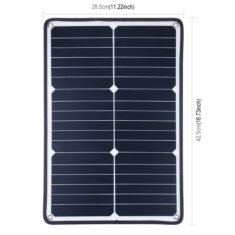 Sạc pin năng lượng mặt trời silicon đơn tinh thể di động HAWEEL 20W, có cổng USB, giá đỡ và kẹp hổ, hỗ trợ QC3.0 và AFC