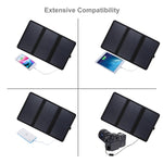 Sạc pin năng lượng mặt trời siêu mỏng gập 3 tấm HAWEEL 21W 5V / 3A với cổng USB kép, hỗ trợ QC3.0 và AFC, siêu mỏng 21W